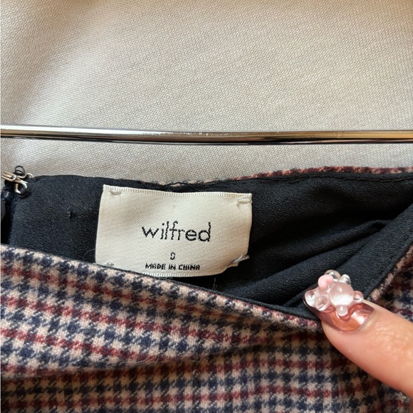 Aritzia Wilfred Plaid wool tie side skirt 0 - Picture 3 of 3